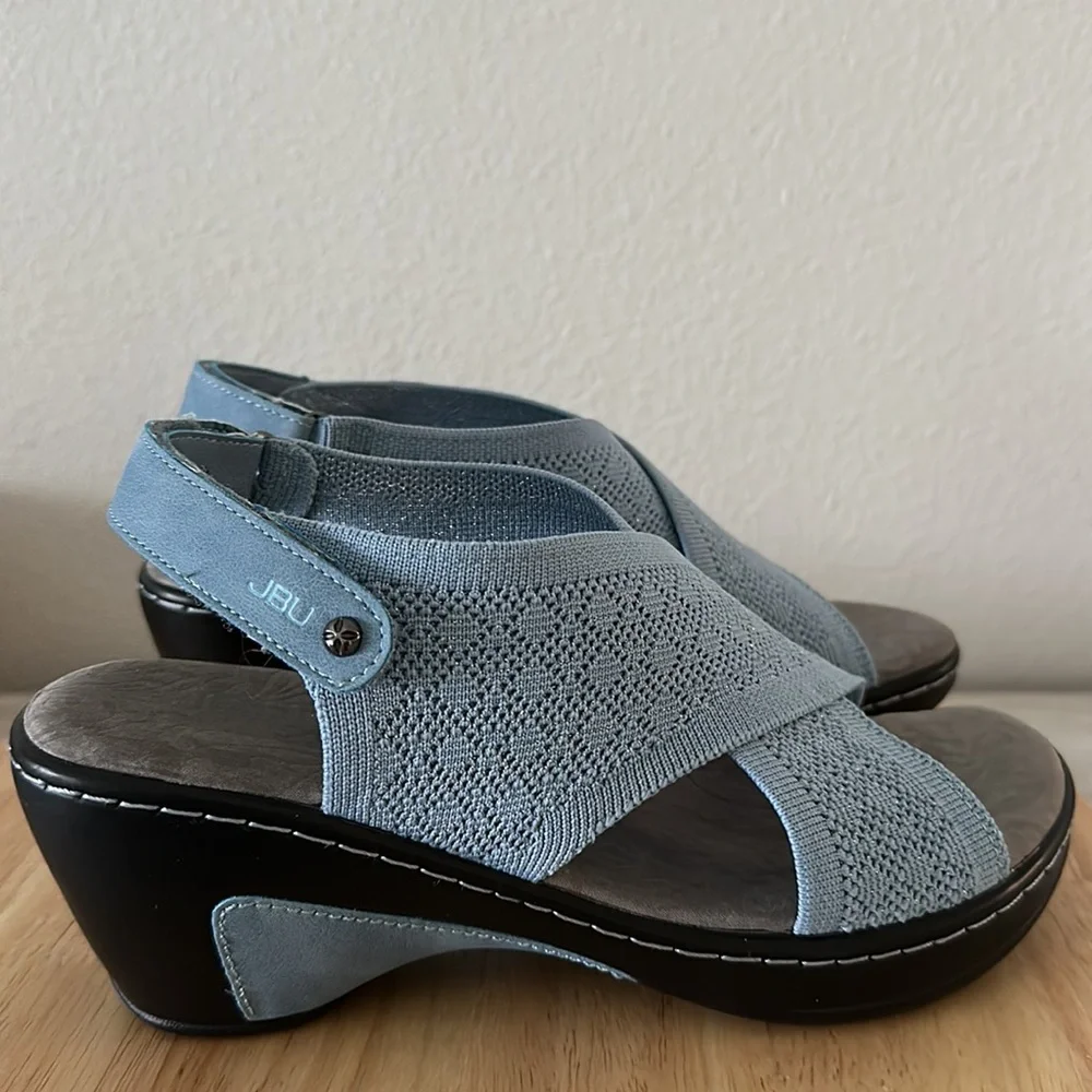 JBU by Jambu Alyssa Shimmer Knit Wedge Heel Sandal